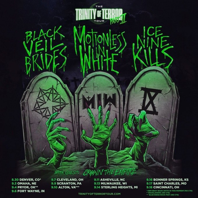 Trinity Of Terror Tour: Ice Nine Kills, Black Veil Brides & Motionless In White at Viejas Arena
